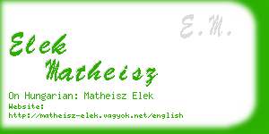 elek matheisz business card